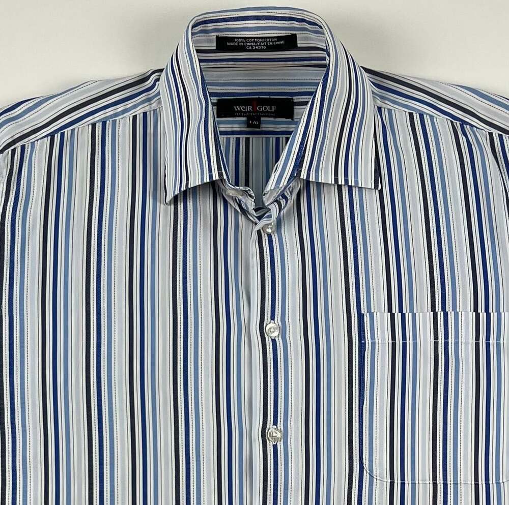 Weir Golf Men's Long Sleeve Button Up Dress Shirt,  Size L